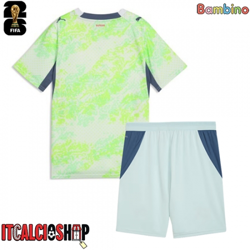 Svizzera Seconda Maglia Bambino Mondiali 2026 Manica Corta (+ Pantaloni corti)